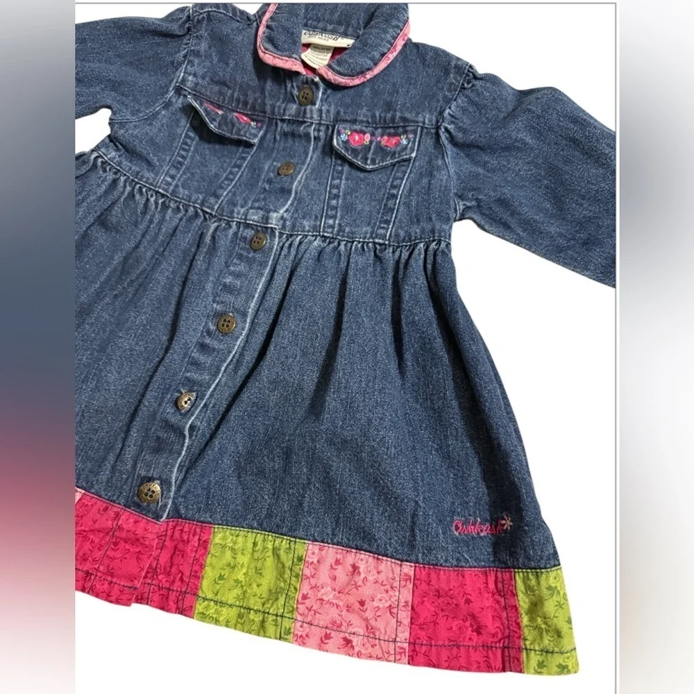 OshKosh B'gosh Denim Jacket with Pink and Green Trim